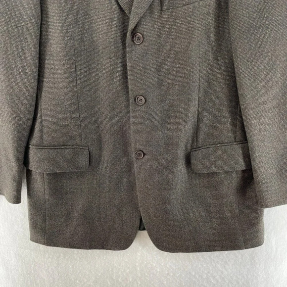 Claiborne Lambswool Coat Mens 40R Brown Twill Lined Ventless 3 Button Notched - Picture 7 of 10